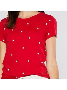 Croft & Barrow Embroidered Star Red Top M